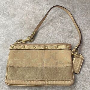 Coach Gold Wristlet Clutch